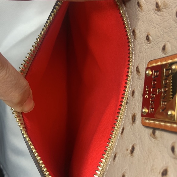 Dooney & Bourke Ostrich Domed Zip Satchel - Picture 6 of 11